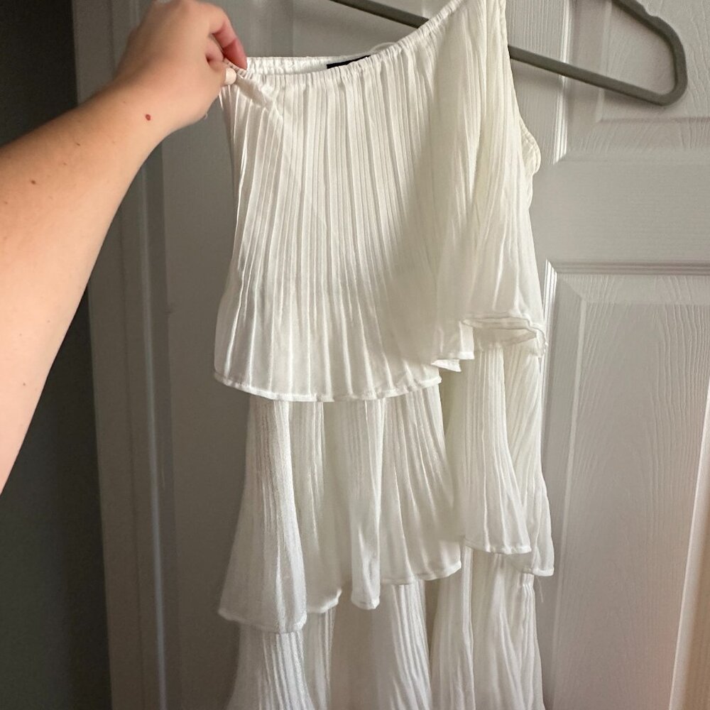 One shoulder White Dress